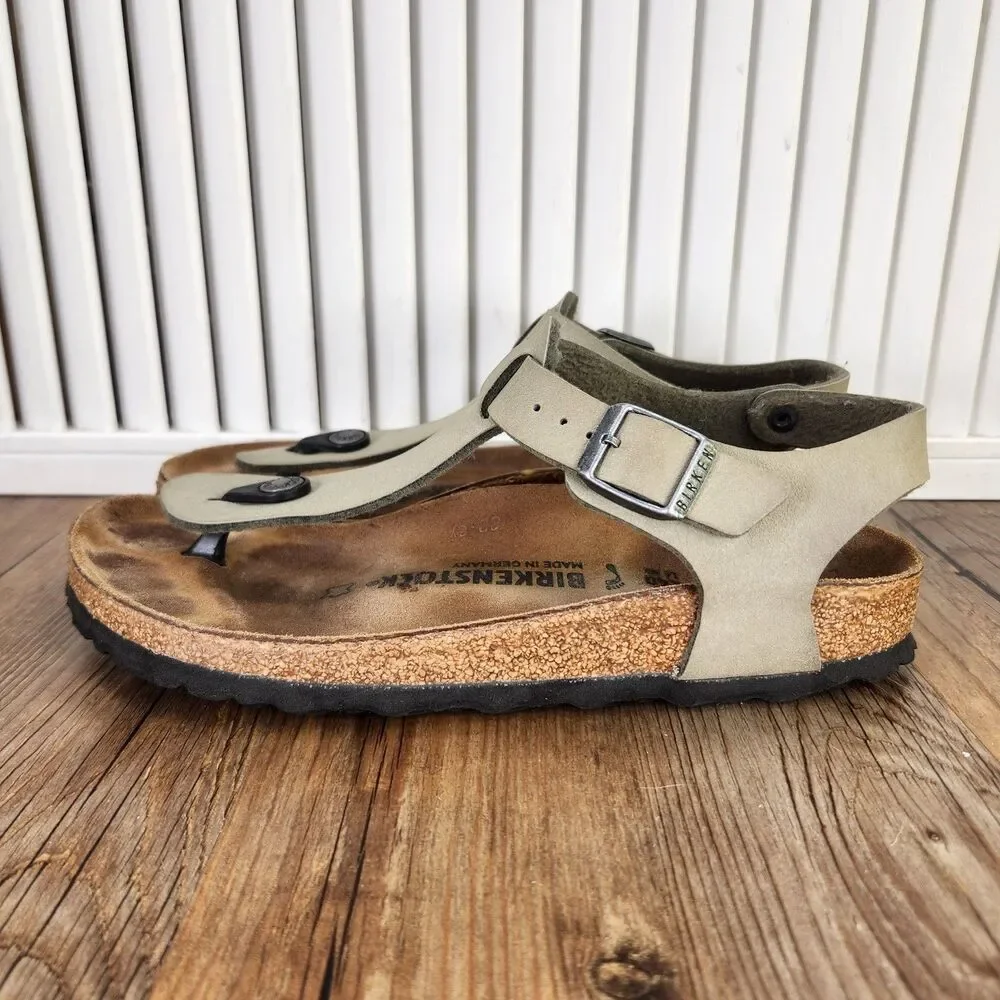 Birkenstock Kairo Thong Womens Size 6 Tan Leather Slip On Slingback Boho Sandals